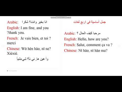انا بخير وانت شكرا ب اربع لغات عربي انكليزي فرنسي صيني 2