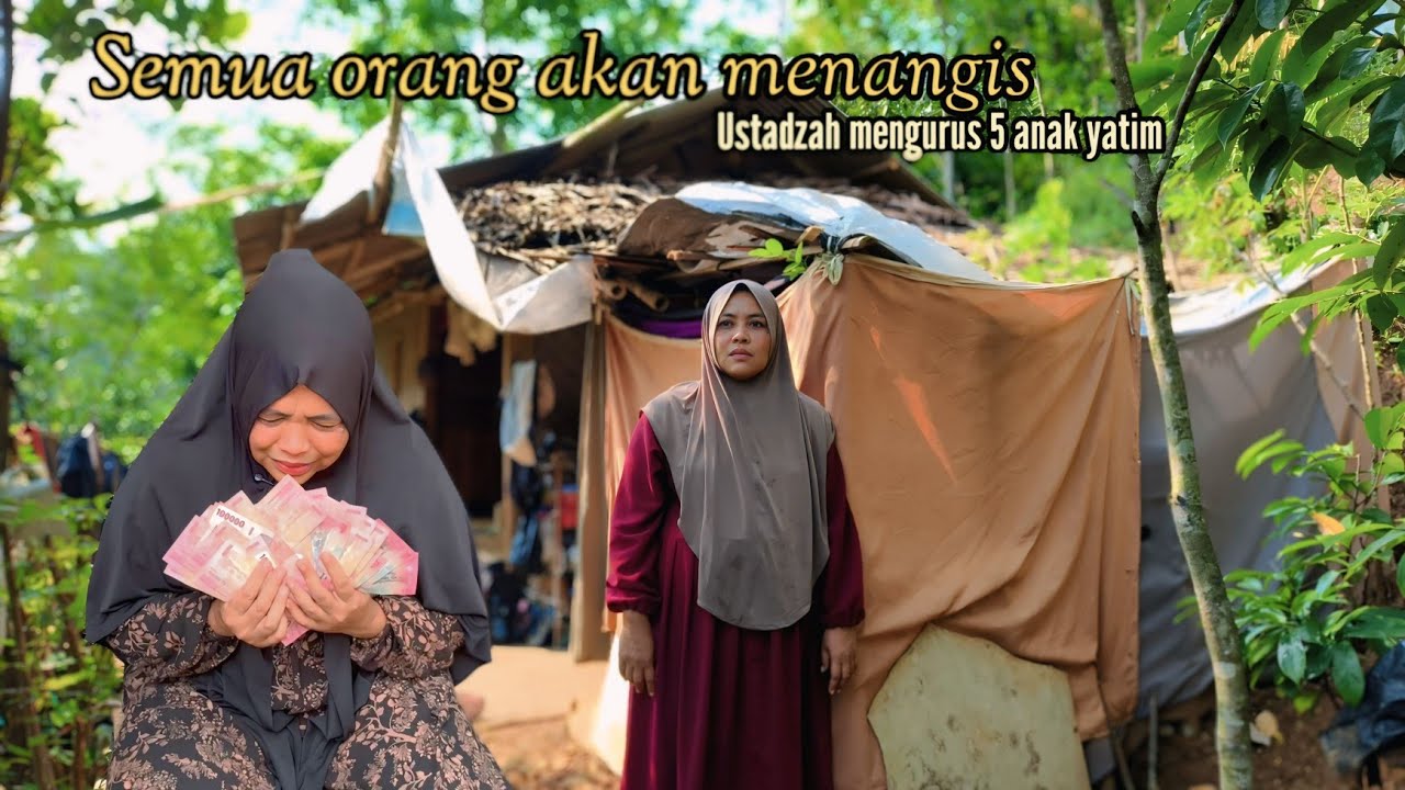 UANG BERJATUHAN!! HAMPIR PINGSAN USTADZAH SUAMI MENINGGAL RUMAH NUMPANG DI TENGAH HUTAN