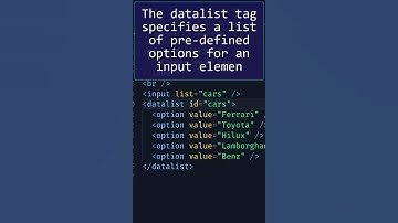 Datalist tag in HTML #shorts