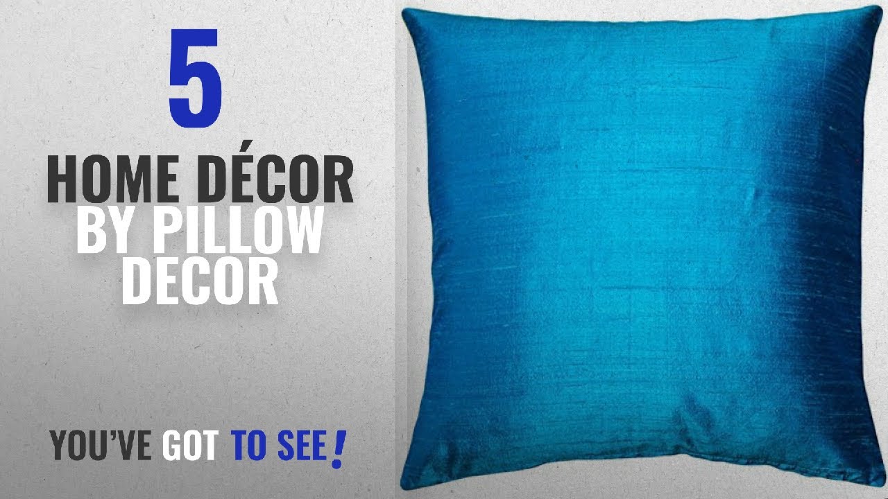 Pillow Decor - Sankara Peacock Blue Silk Throw Pillow 18x18