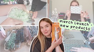 creating new popular products for march launch 50+ new items! working on new scrunchies VLOG76