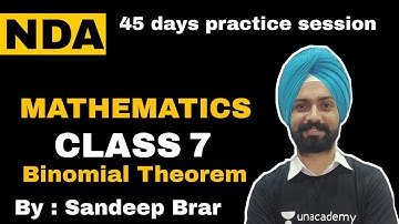 NDA Mathematics day 7 practice session | Binomial theorem by sandeep brar