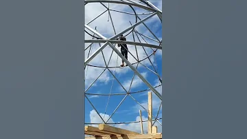 Progres Pengelesan Rangka Kubah Monocoq 
