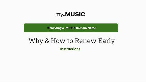 Renewing .MUSIC Domain Names