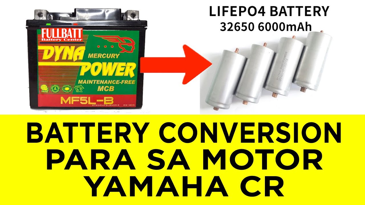 convert lead acid battery to LifePO4 sa Crypton R natin - YouTube