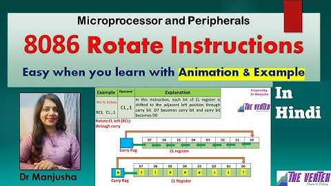 8086 Rotate Instructions ROR/ROL/RCL/RCR | Hindi  : Dr Manjusha Deshmukh