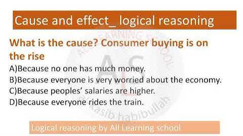 logical reasoning | lecture#8 | cause and effect | mcqs for mdcat | All Learning school
