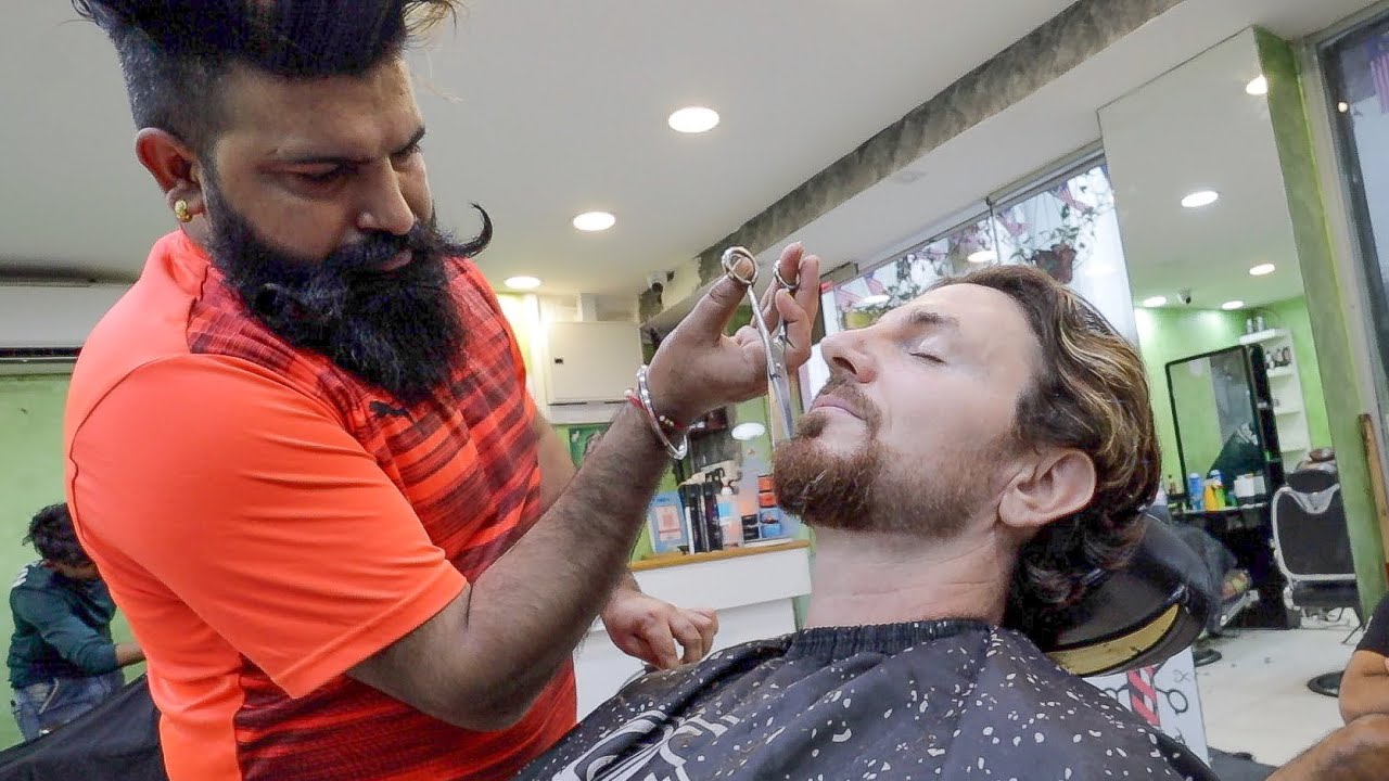STRAIGHT RAZOR SHAVE & BEARD TRIM by Indian "PARMJIT" in Kuala Lumpur 🇲🇾 YouTube