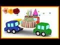 Dessin animé éducatif pour enfants de 4 voitures - anniversaire des 4 voitures