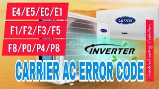 carrier  inverter split ac error code. e4/e5/ec/e1/f1/f2/f3/f5/f8/p0/p4/p8.