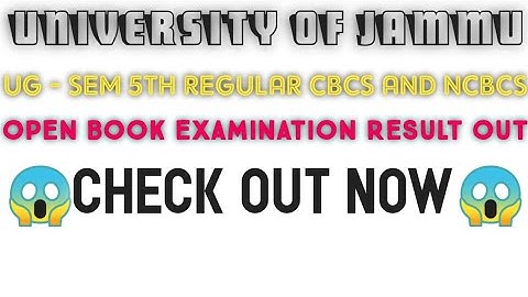 Good news |Jammu University UG SEM 5th {Cbcs & non Cbcs} Regular 2021 Result out| Check full Gazzate