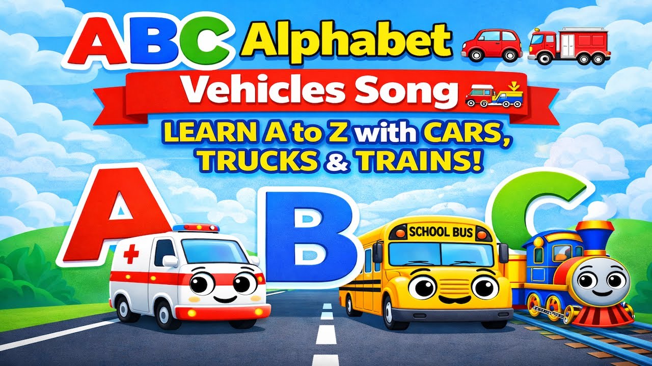 Песенка про алфавит ABC и транспортные средства 🚗🚒🚂 | Изучаем алфавит от А до Я с помощью автомоб...