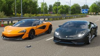 Hello everyone and welcome back to the series of forza drag races.
today in horizon 4, we have a new add-on, that is 2018 mclaren 600lt
tha...