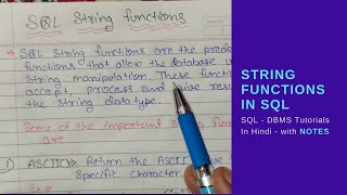 String functions in SQL (Example) - Types of functions available in sql String