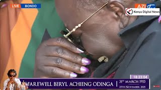 TEARS! Ruth Odinga Gets Emotional as her Sister Beryl Odinga is laid to rest