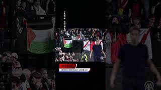 Rayo Vallecano - Samsunspor Maçinda Di̇kkat Çeken Anlar Tribünlerde Filistin Bayrağı Açıldı