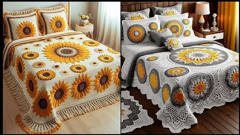 Stunning And Stylish Crochet Bed Sheets Granny Square Crochet Bed Room Decorative Designs Idea's