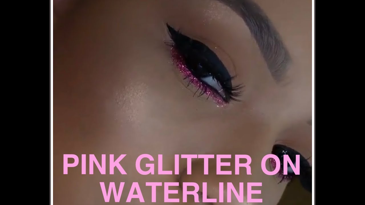 PINK GLITTER WATERLINE TUTORIAL - YouTube