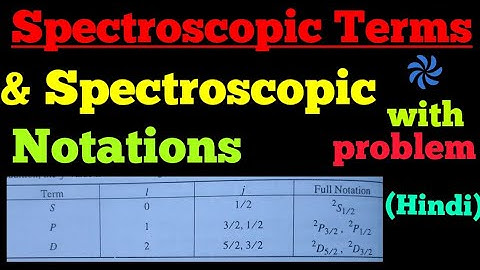 spectroscopic terms and their notations (hindi)