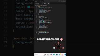 Neon Glow Button in CSS! 🌟🔥 (Only 1 Line Trick)|| #shorts #css #coding