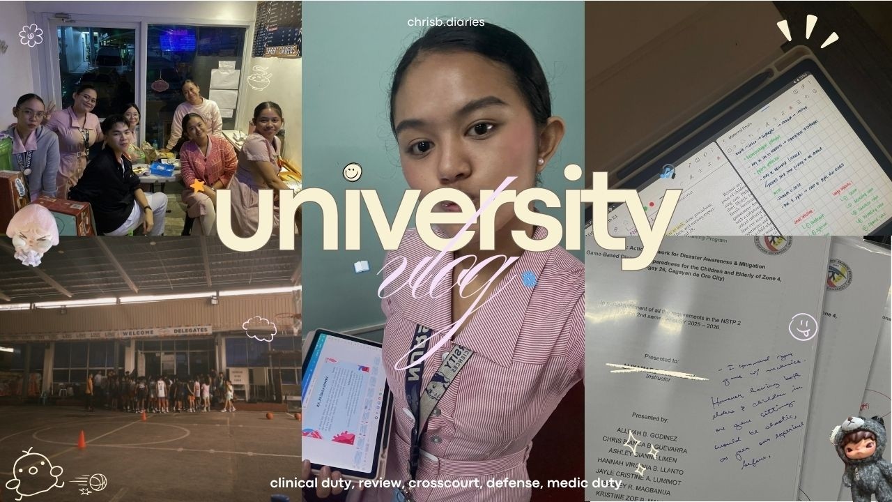 university vlog 📖🖇️| days in my life, dare #1, clinical duties, ISDA Crosscourt, studying  ✩°｡⋆⸜