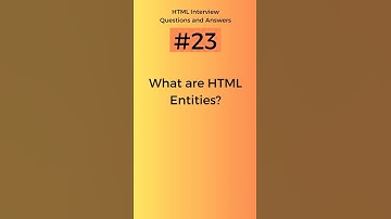 What are HTML Entities | HTML Interview Questions and Answers Part - 23 #shorts #tranding