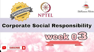CORPORATE SOCIAL RESPONSIBILITY WEEK 3 ASSIGNMENT ANSWERS NPTEL 2024 l NPTEL #nptel #nptelanswer