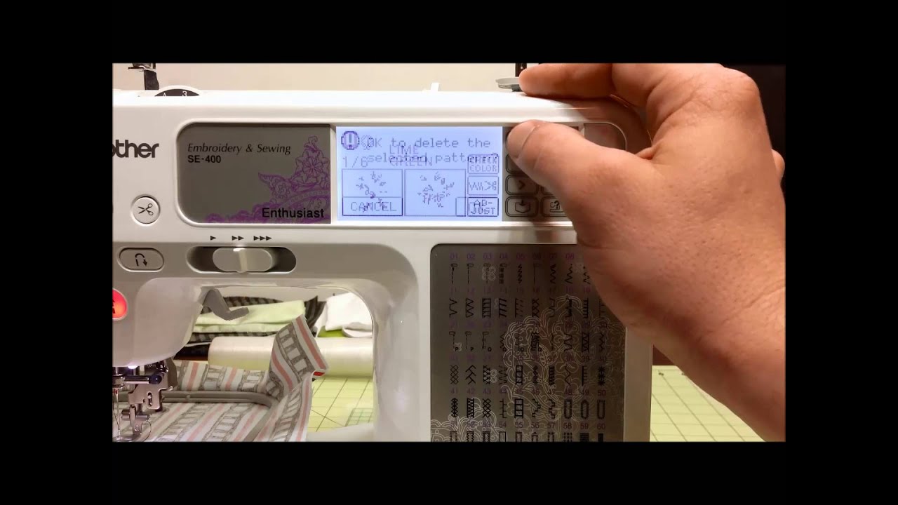 Touch Screen Embroidery Control Functions Brother Se400 Embroidery And Sewing Machine Beginner Youtube