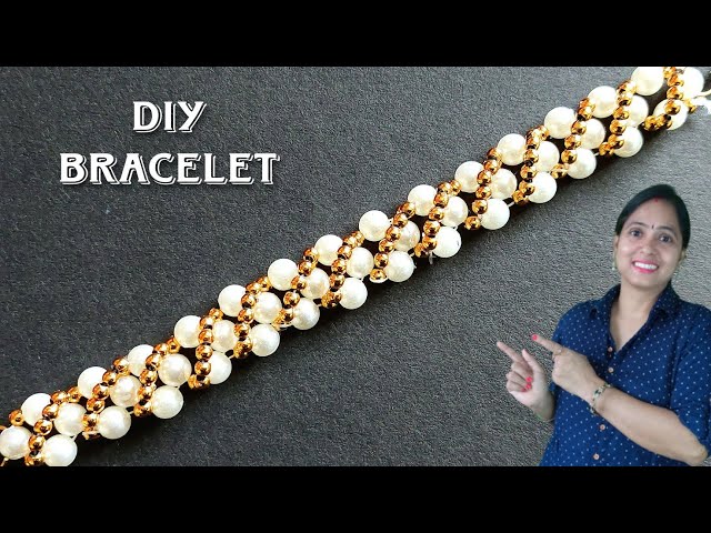 Simple & Beautiful Pearl Flower Bracelet/Flower jewelry tutorial - YouTube