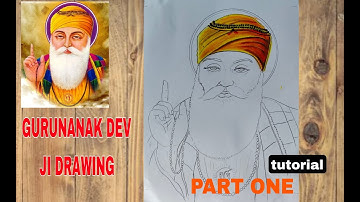 Guru Nanak Dev Ji Drawing tutorial- Part One/ How to draw Guru Nanak Easy Drawing with oil pastels