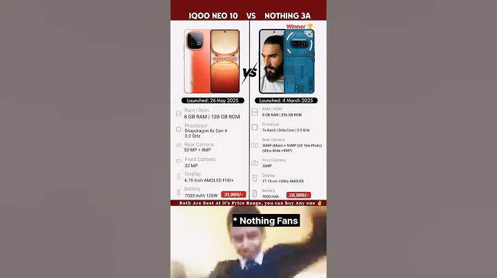 iqoo neo 10 vs Nothing 3A Comparison #techshorts