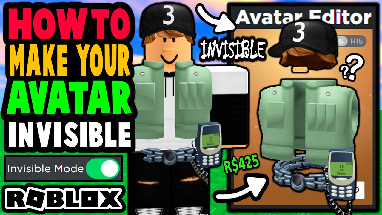 HOW TO MAKE YOUR AVATAR INVISIBLE! GLITCHED RTHRO BUNDLE! (ROBLOX ...