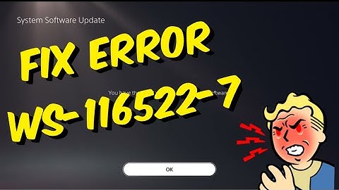 How To Fix PS5 Error WS-116522-7