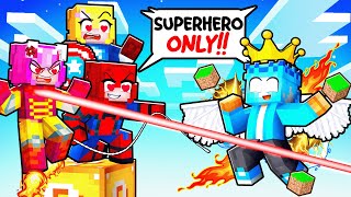 LOCKED ON ONE SUPERHERO FANGIRL ONLY Lucky Block as an ELEMENTAL KING in Minecraft!