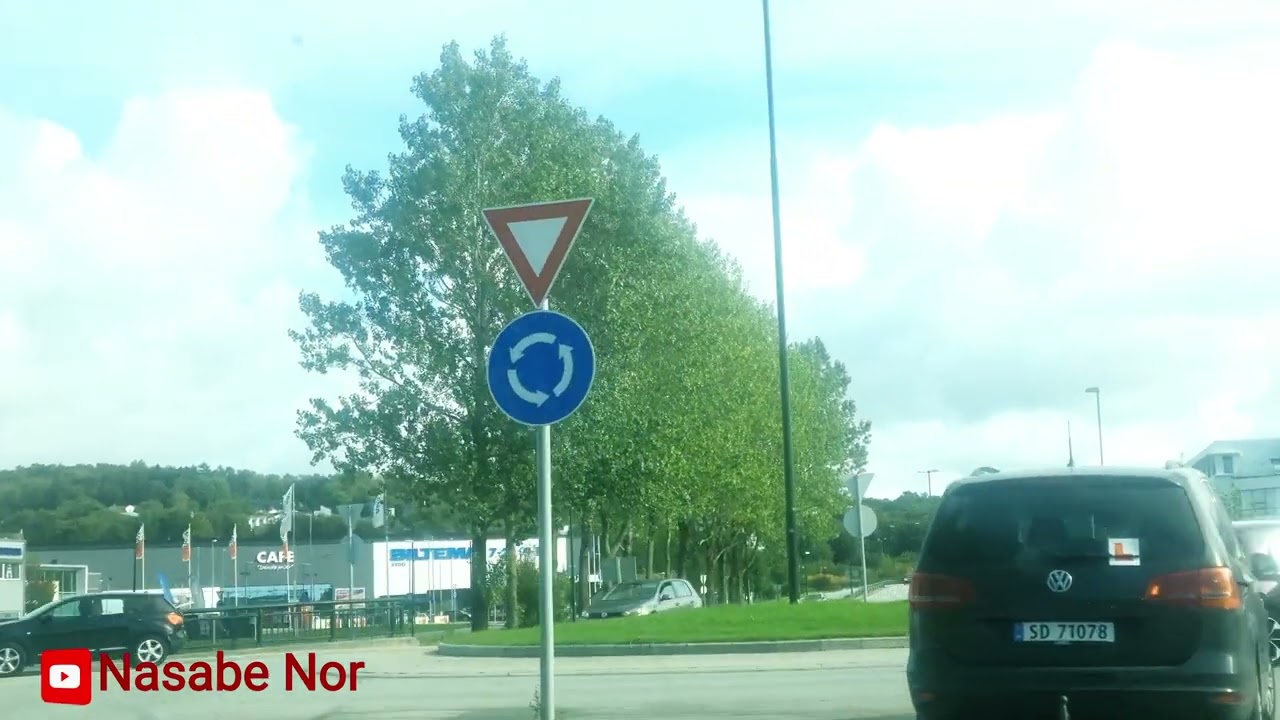 Driving in Norway ( Stavanger- Sola- Forus city)