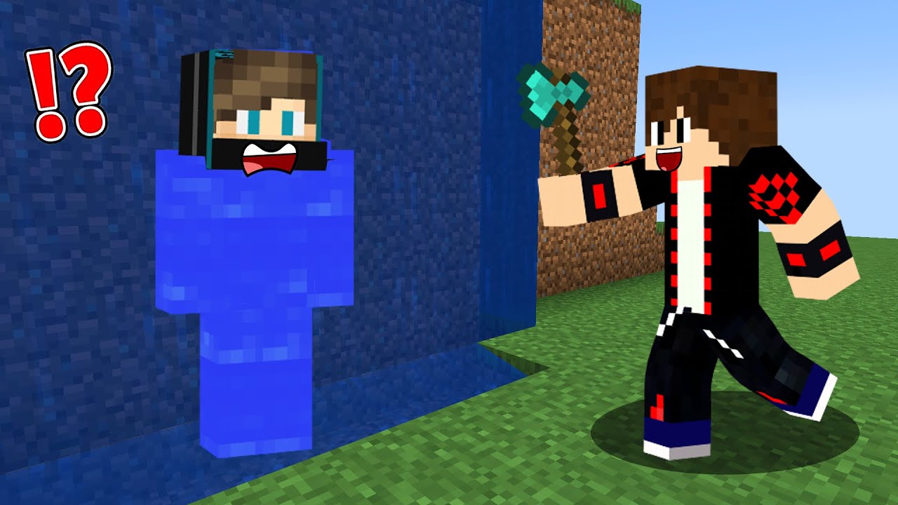 ماين كرافت : الهروب ضد الاختباء ولكن تحولت الى ماء !!؟ 😱🔥