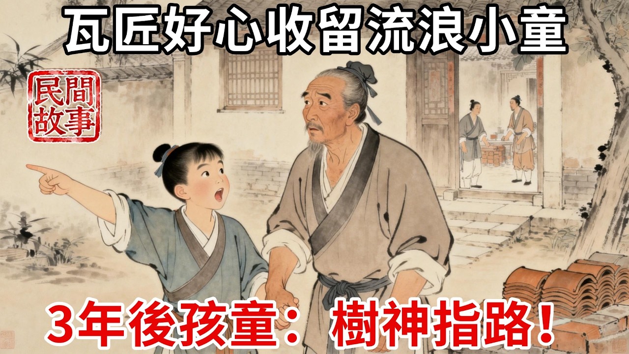 瓦匠好心收留流浪小童，三年後孩童拉他至老槐樹下：爹，樹神說，你失散的妻女在30裏外的南山呢！#民間故事 #傳統文化 #原創虛構 #華語有聲書 #槐樹下聽書