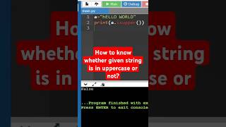 isupper method in python #python #isupper #coding #interview #methods #shorts