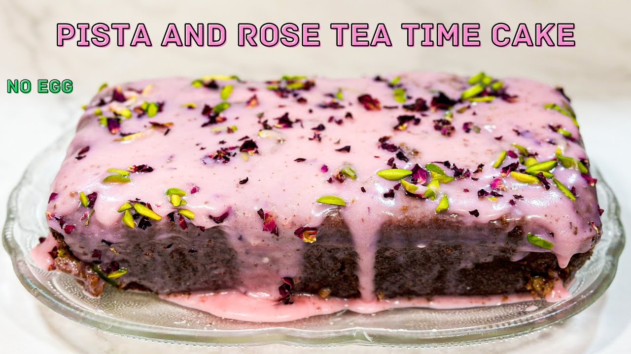 Pista and Rose Tea Time Cake Recipe | No Egg | Easy to Make