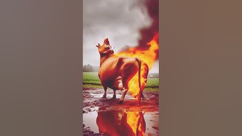 A heavyweight cow covered by fire rescue team help #ai #animals #unity #help #rescue #cow