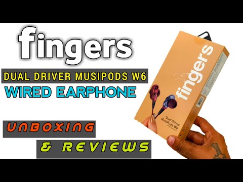 FINGERS | DUAL DRIVER | MUSIPODS W6 | WIRED EARPHONE | BURGUNDY COLOUR | UNBOXING&REVIEWS हिंदी में.