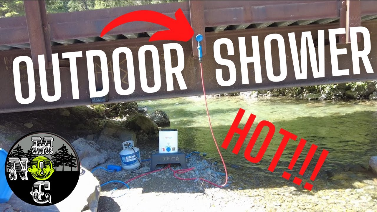 OUTDOOR CAMPING SHOWER | How to get unlimited hot water and a shower while you are camping | Hottap