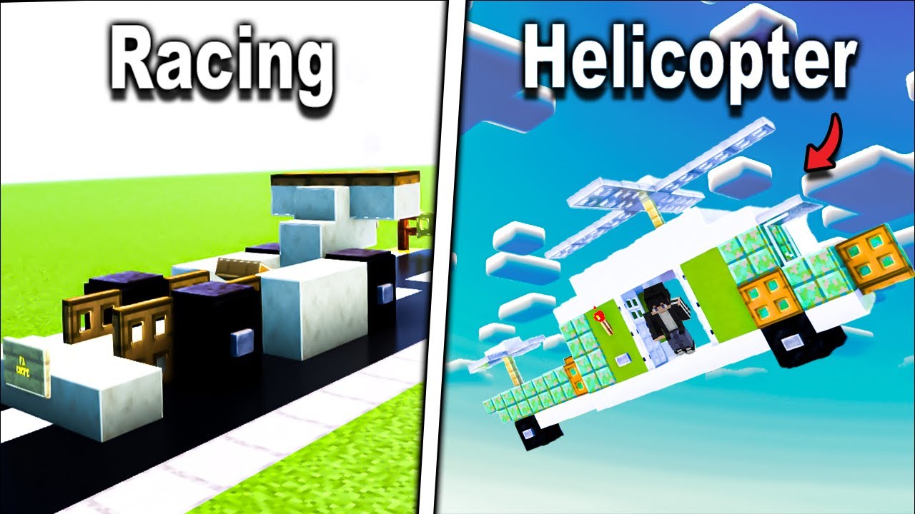 MINECRAFT: 3+ Cars Design | Chopper, F1 Car, Mini Car | - YouTube