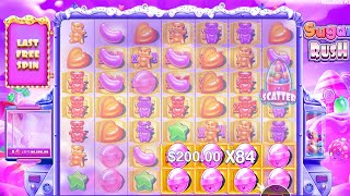 SUGAR RUSH - HIT BIG SYMBOLS with HUGE MULTIPLIER - BONUS BUY CASINO SLOT ONLINE PURPLE CANDY screenshot 1