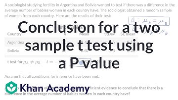 Conclusion for a two-sample t test using a P-value | AP Statistics | Khan Academy