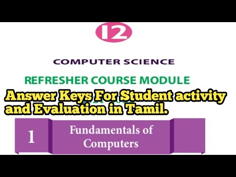 12th Computer Science 1st Unit Refresher course Module answer key in Tamil