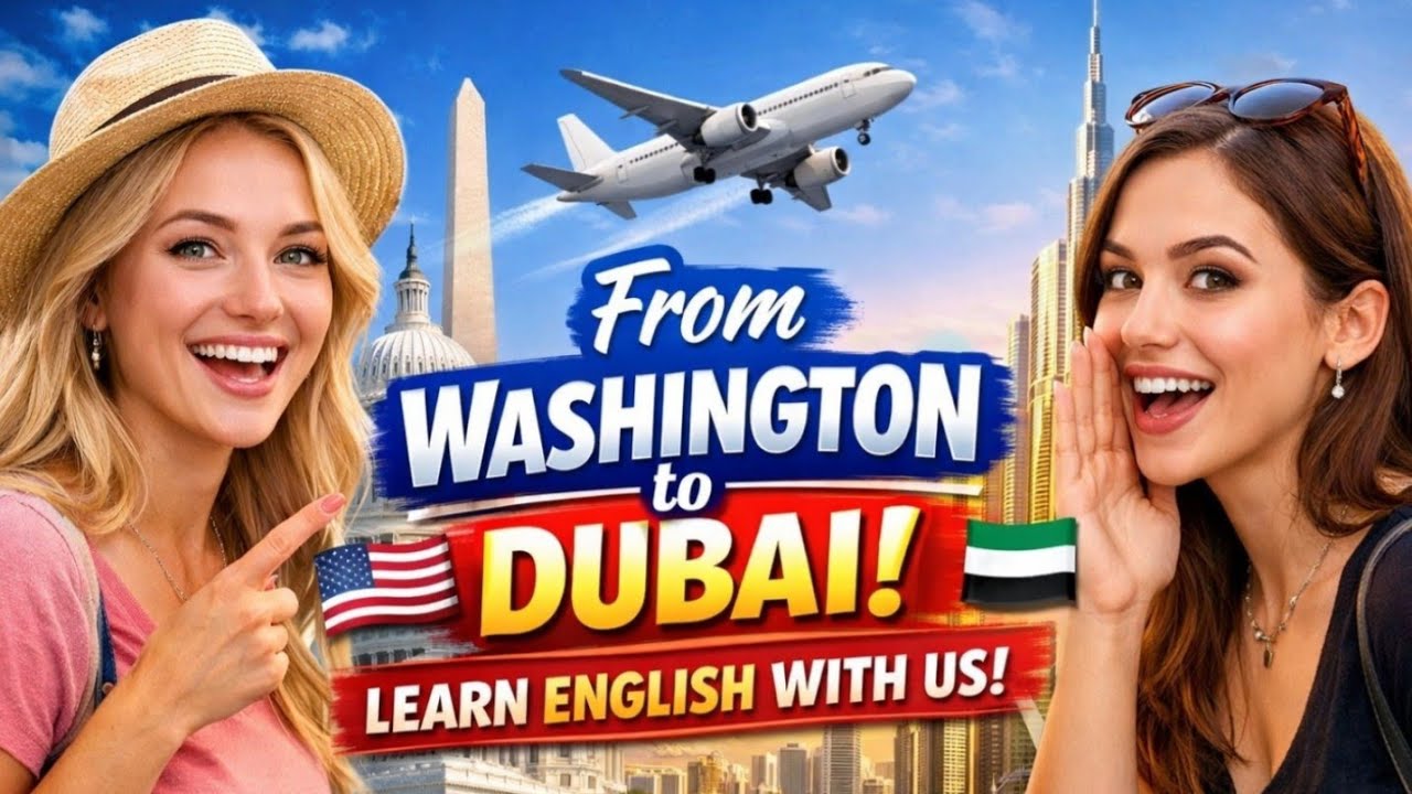 Two Girls, One Trip ✈️ | Real English Conversation from Washington to Dubai 🇺🇸➡️🇦🇪