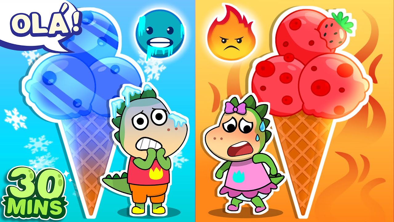 🌋 O Chão é Lava com 🌪️ Máquina Maluca de Clima 🔥❄️ Quente vs Frio e Outras Histórias por Fire Spike