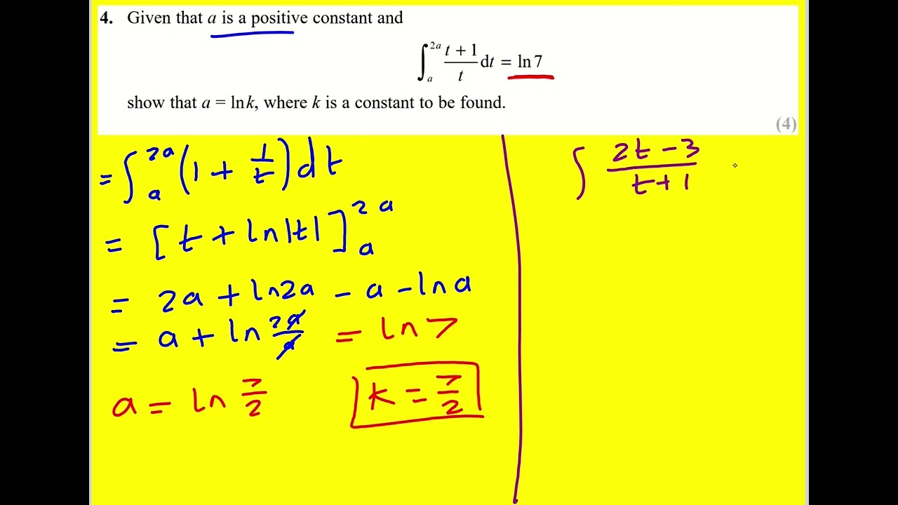 Образец экзаменационного задания AL Edexcel 1, чистый вопрос 4 (математика уровня A-Level)