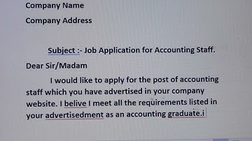 Write a Job application letter | Job application format/Job Application Letter
